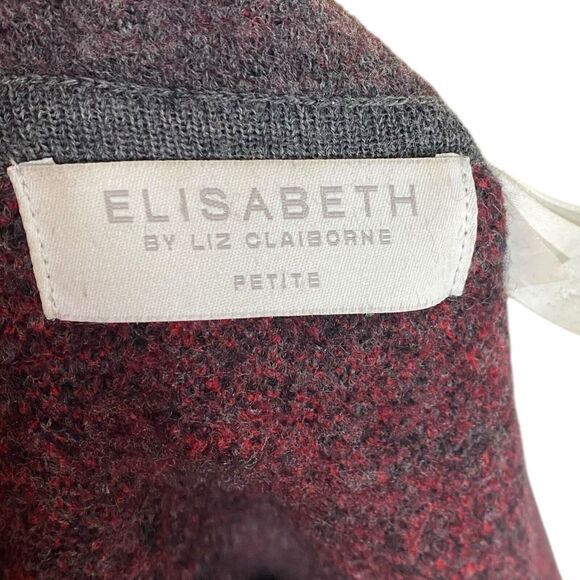 Vtg Liz Claiborne Cardigan Sweater Womens 1X Petite Wool Artsy Boho Cottage Art - Picture 3 of 15